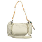 Ecru Polyurethane Women Handbag