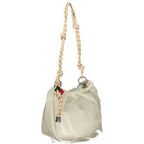 Ecru Polyurethane Women Handbag