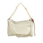Ecru Polyurethane Women's Handbag