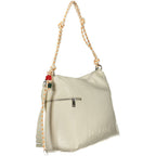 Ecru Polyurethane Women's Handbag