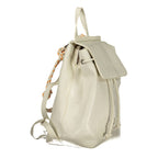 Ecru Polyurethane Women Backpack