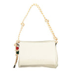 Ecru Polyurethane Women Handbag