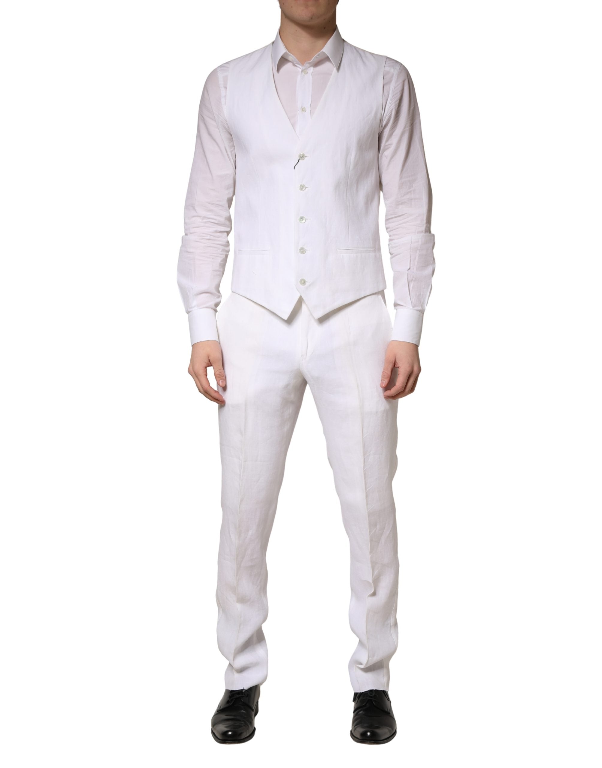 White SARTORIA Linen 2 Piece Men's Formal Suit