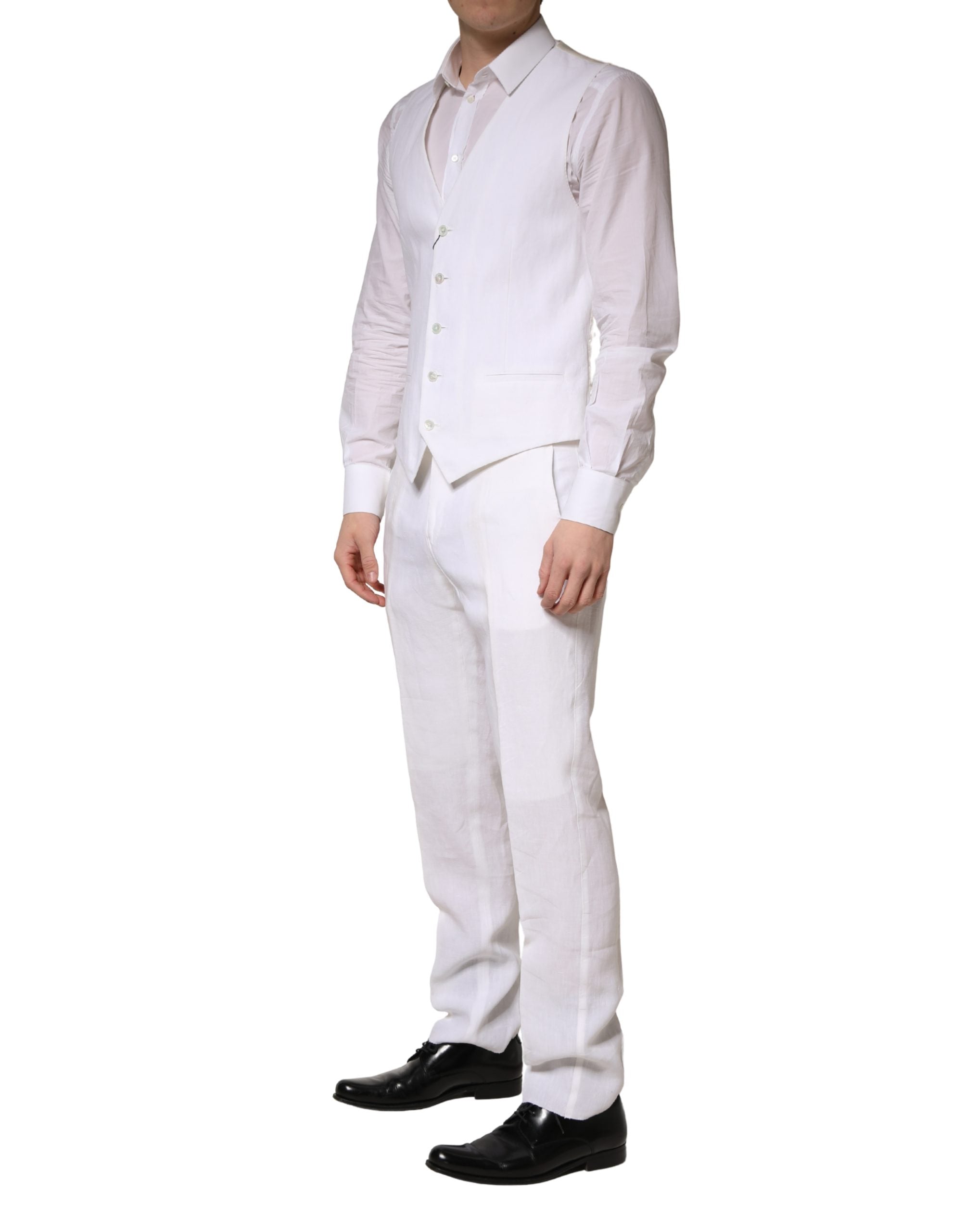 White SARTORIA Linen 2 Piece Men's Formal Suit