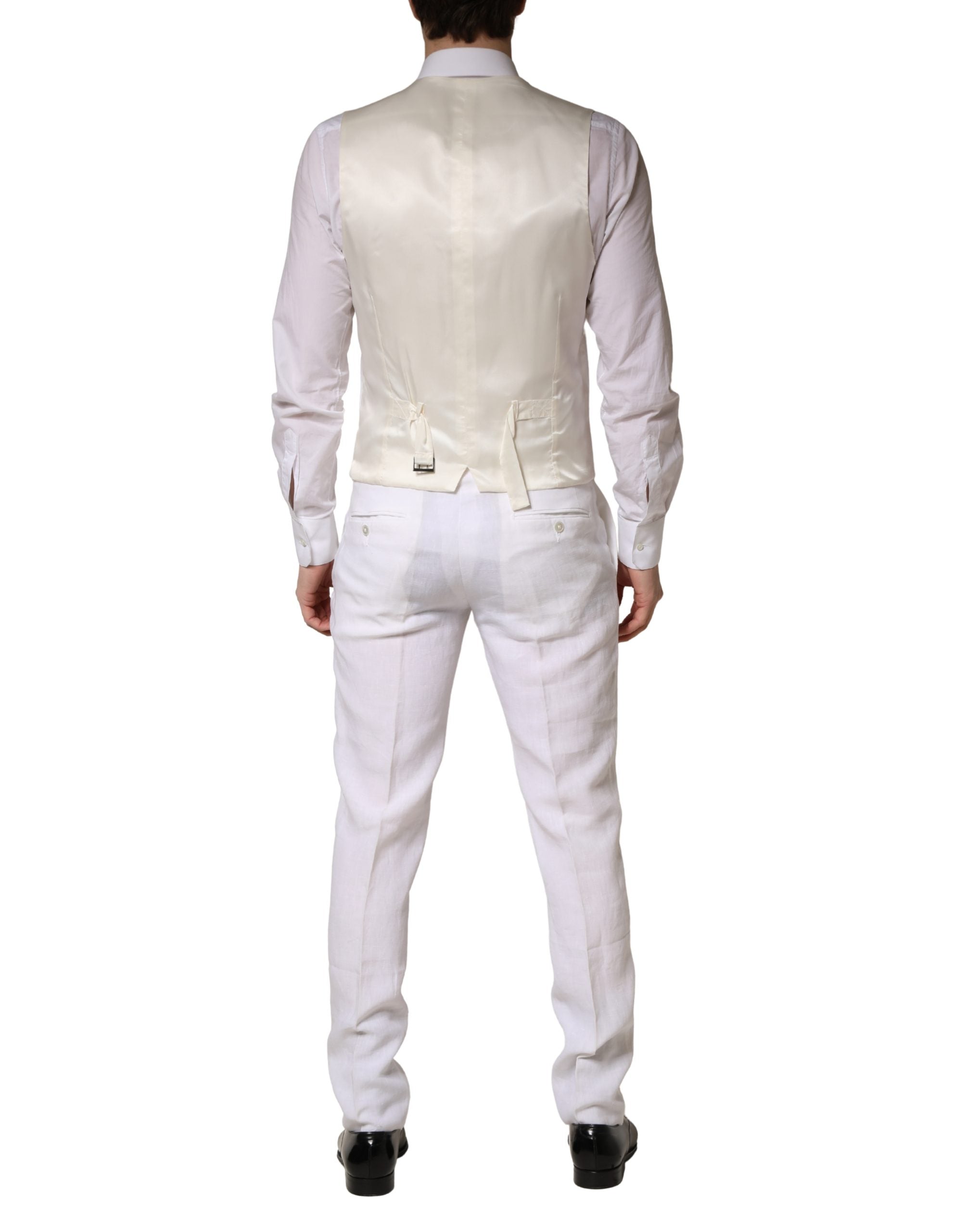 White SARTORIA Linen 2 Piece Men's Formal Suit
