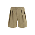 Bermudas aus beiger Baumwolle
