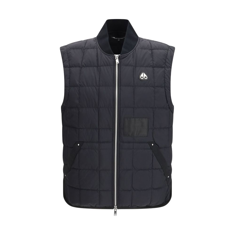Gilet nero in nylon senza maniche