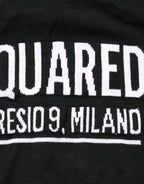 Schwarzer Logo Strickpullover mit Rundhalsausschnitt für Herren