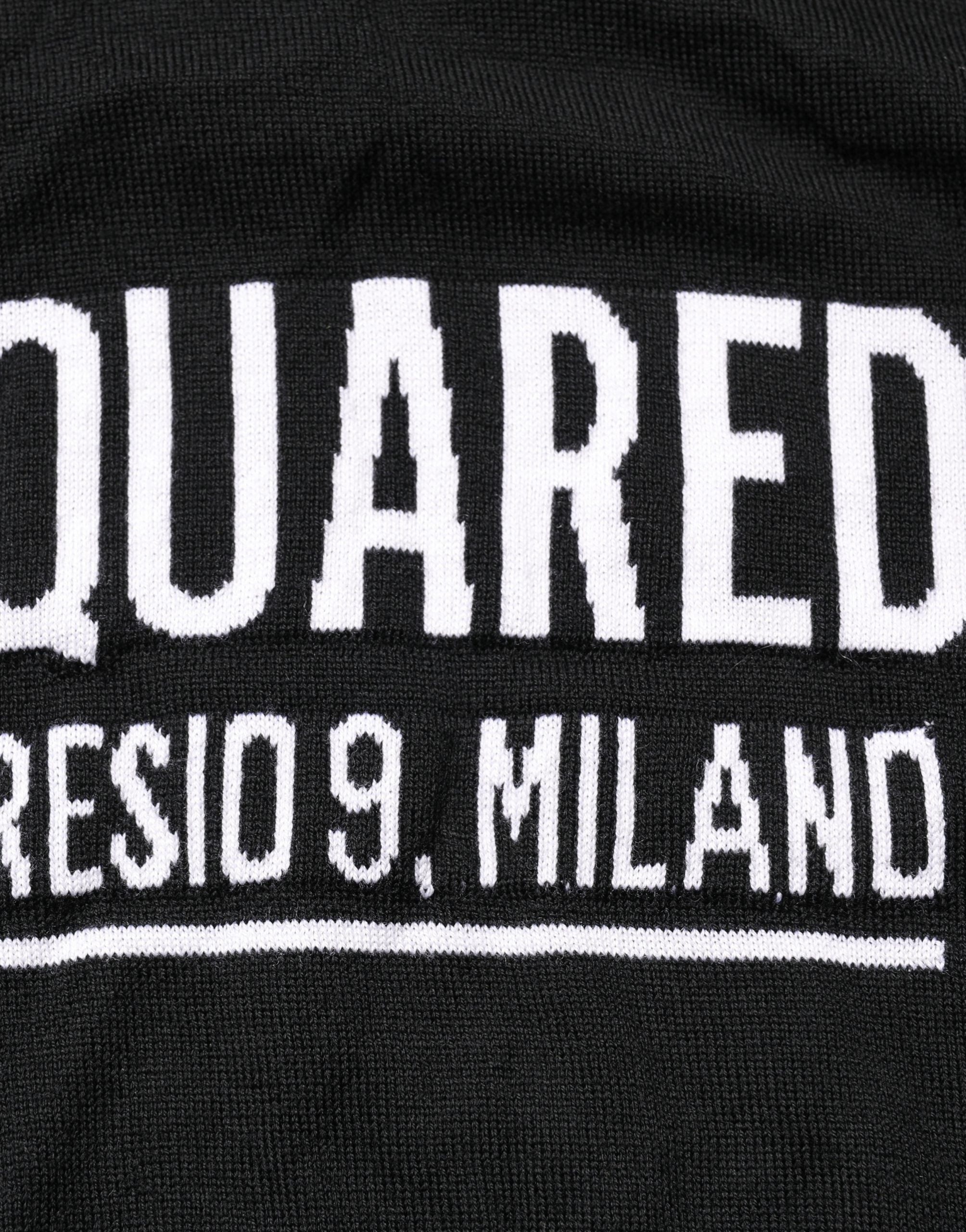 Schwarzer Logo Strickpullover mit Rundhalsausschnitt für Herren