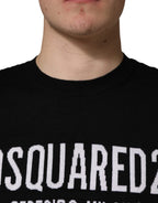 Schwarzer Logo Strickpullover mit Rundhalsausschnitt für Herren
