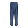 Blaue Seidenhose