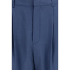 Blaue Seidenhose