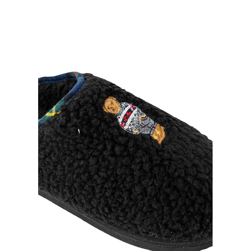 Slipper aus schwarzer Baumwolle