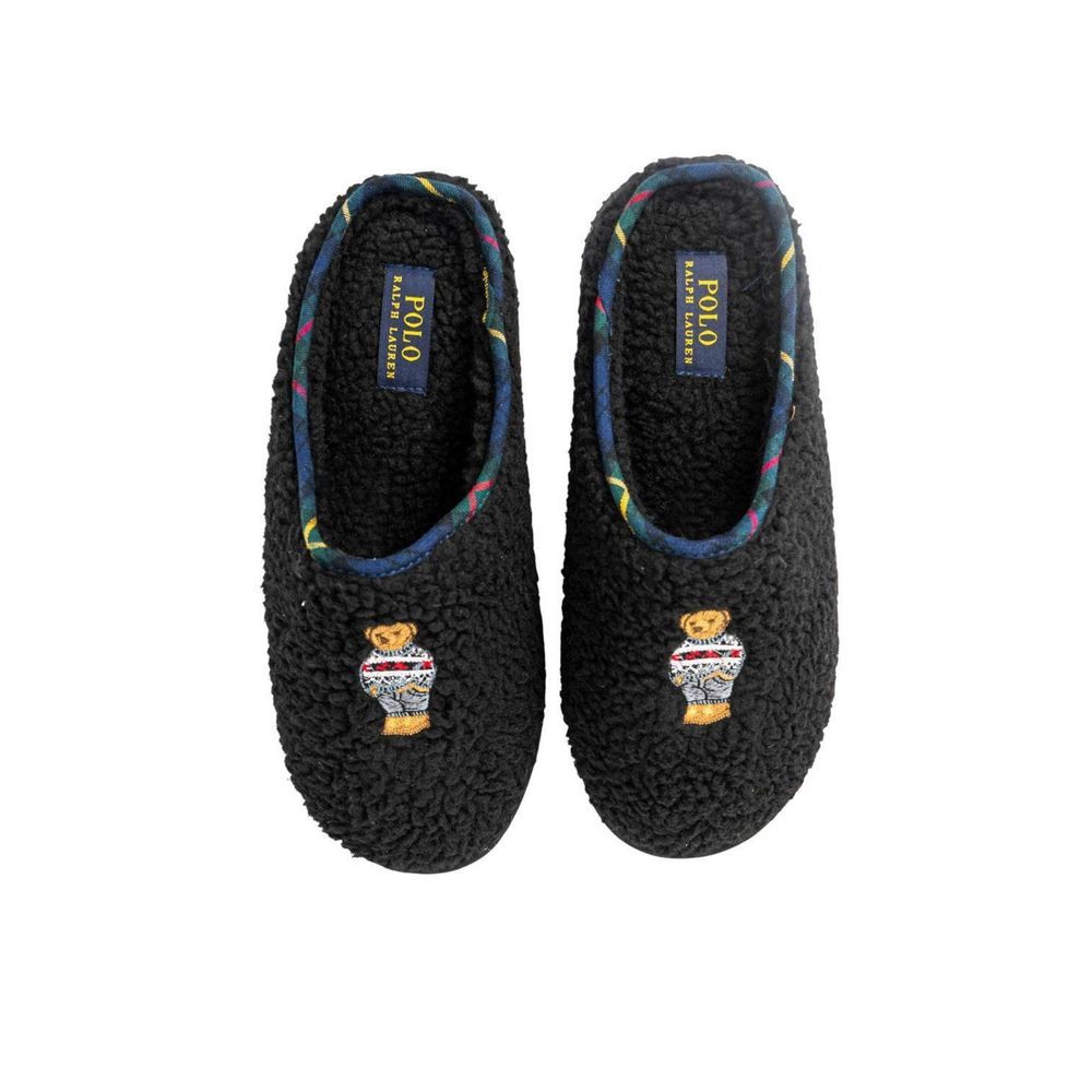 Slipper aus schwarzer Baumwolle