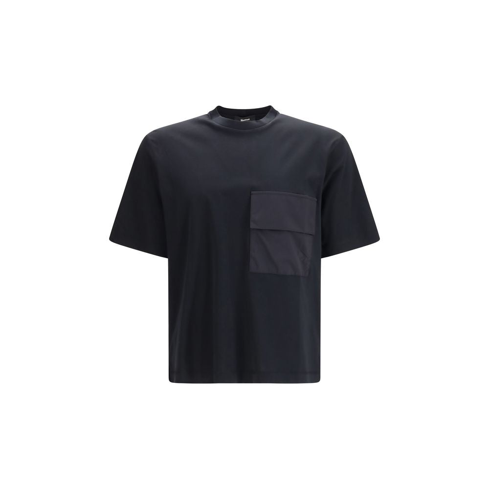 Schwarzes Baumwoll-T-Shirt