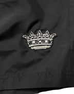 Schwarze Polyester-Badehose für Herren mit Kordelzug
