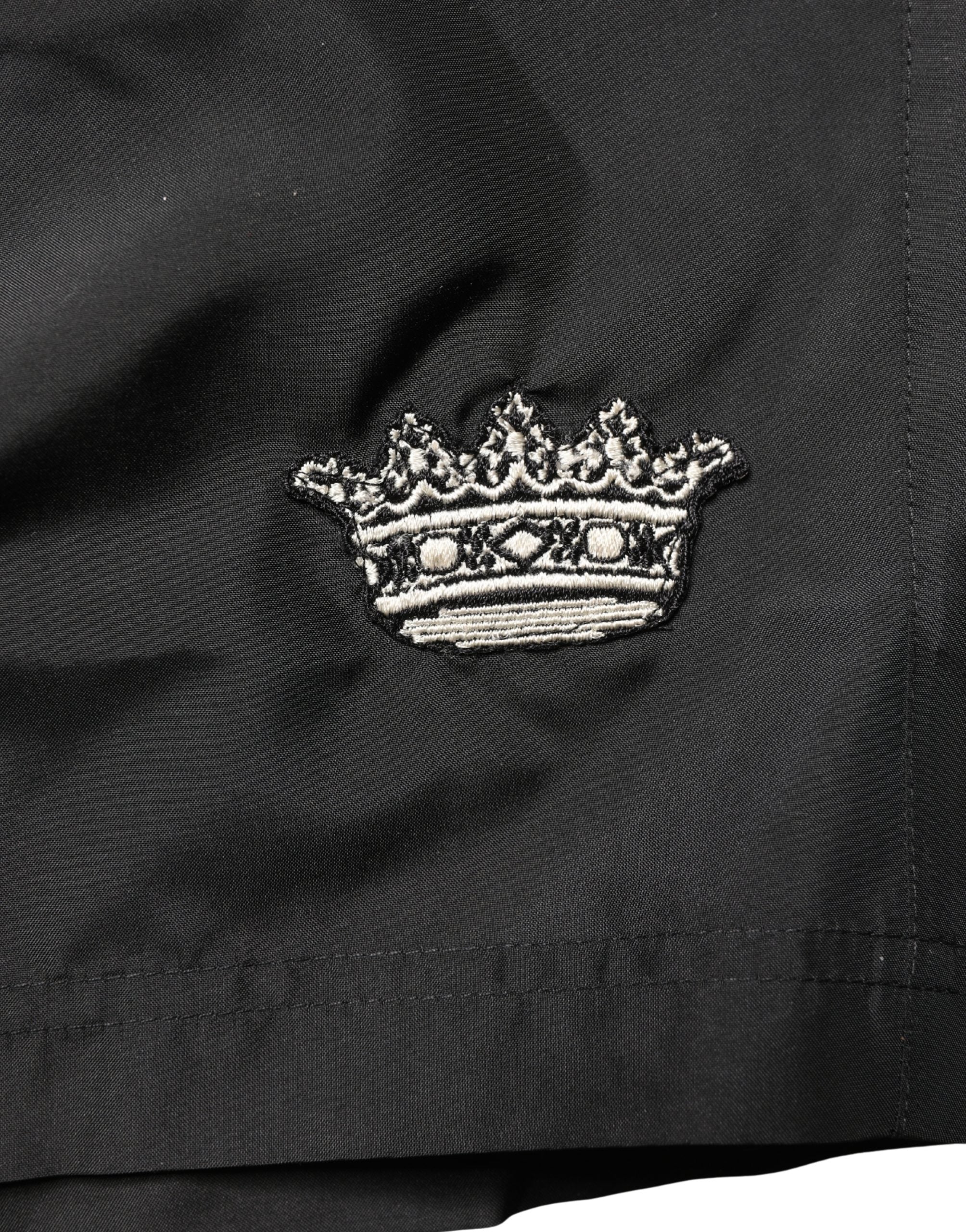 Schwarze Polyester-Badehose für Herren mit Kordelzug