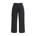 Schwarze Baumwoll Freizeithose