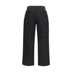 Schwarze Baumwoll Freizeithose