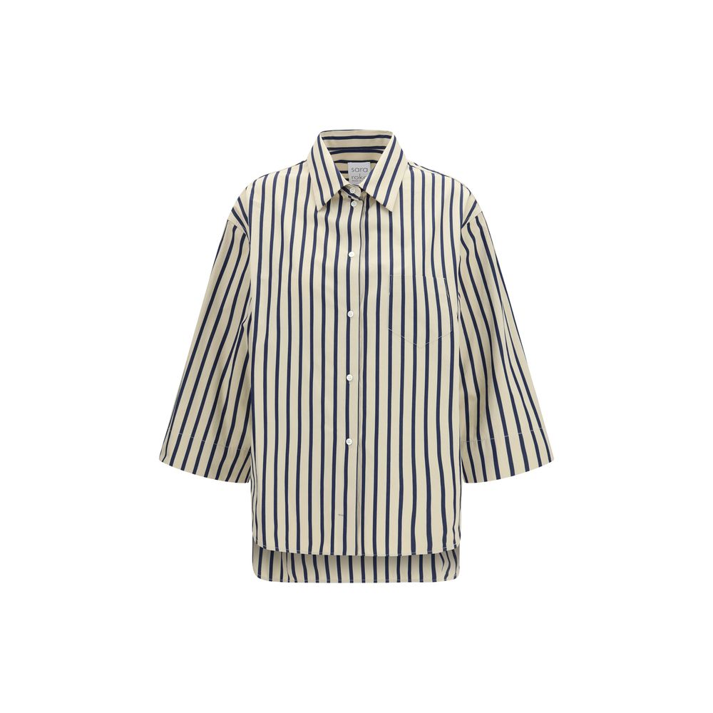 Camicia in cotone fantasia blu
