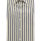 Camicia in cotone fantasia blu