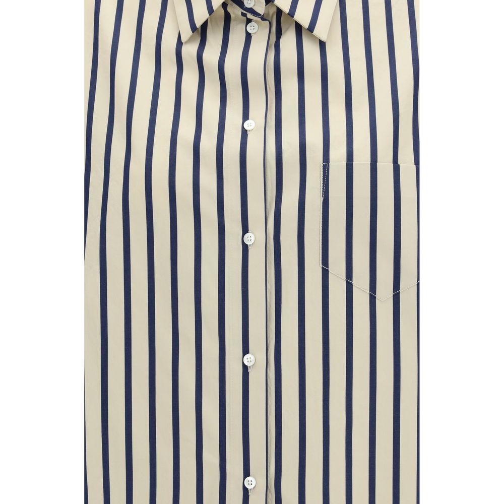 Camicia in cotone fantasia blu