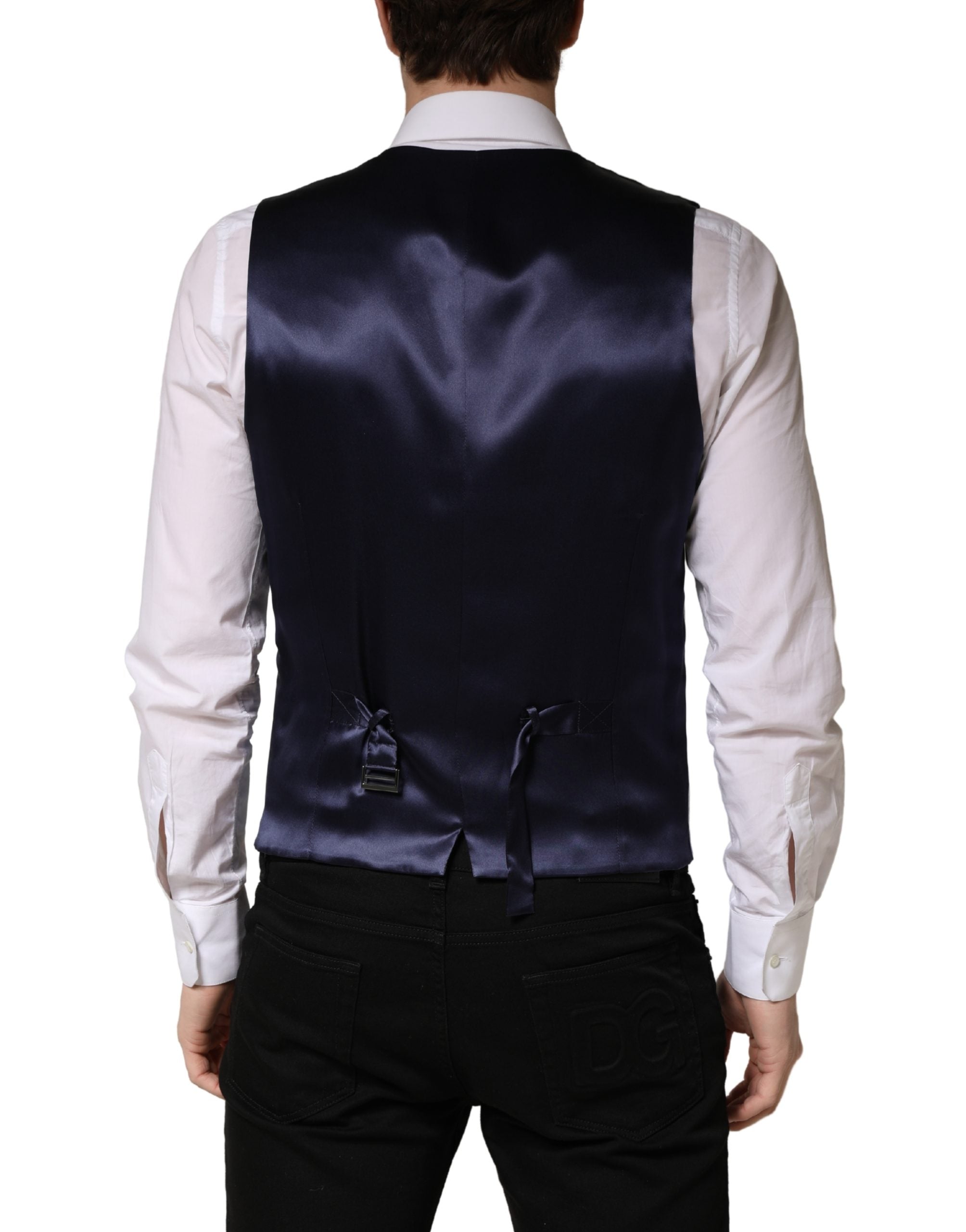 Gilet da uomo monopetto in lana grigia