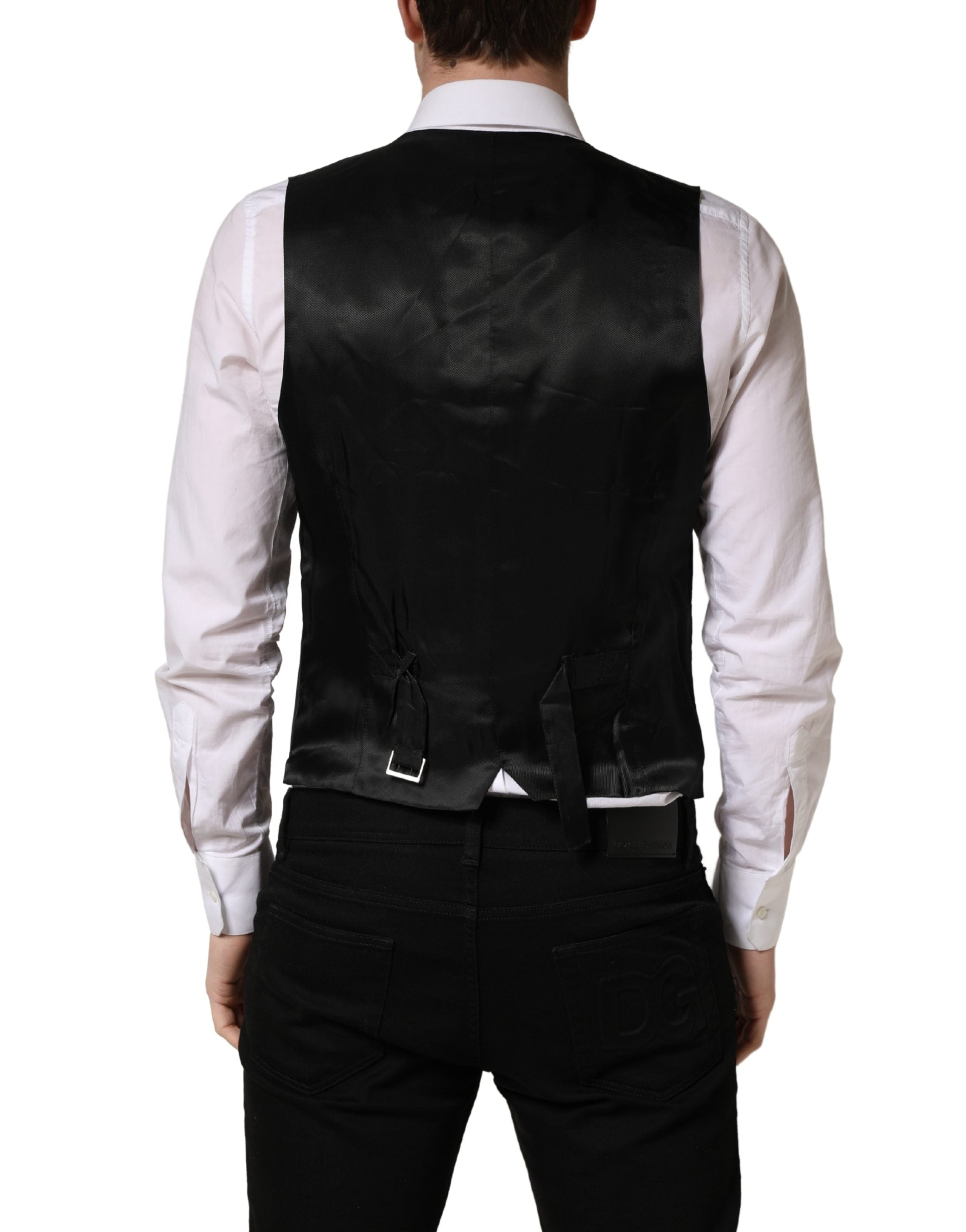 Black Stripe Single-Breasted Waistcoat