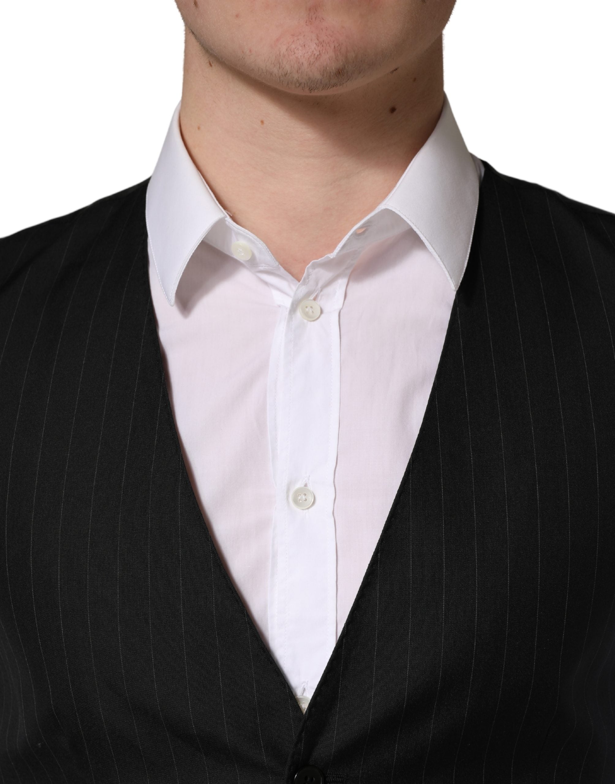 Black Stripe Single-Breasted Waistcoat