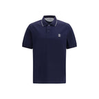 Blue Cotton Polo Shirt