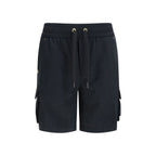 Black Cotton Bermuda Shorts