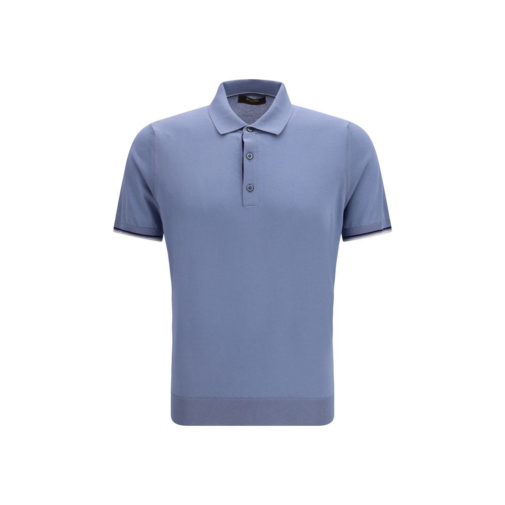 Blaues Baumwoll-Poloshirt