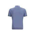 Blaues Baumwoll-Poloshirt