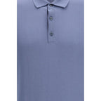 Blaues Baumwoll-Poloshirt