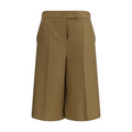 Bicolor Linen Bermuda Shorts