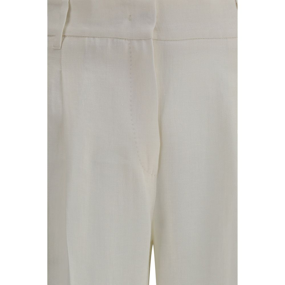 Weiße Freizeithose aus Leinen