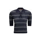 Polohemd aus blauer Seide