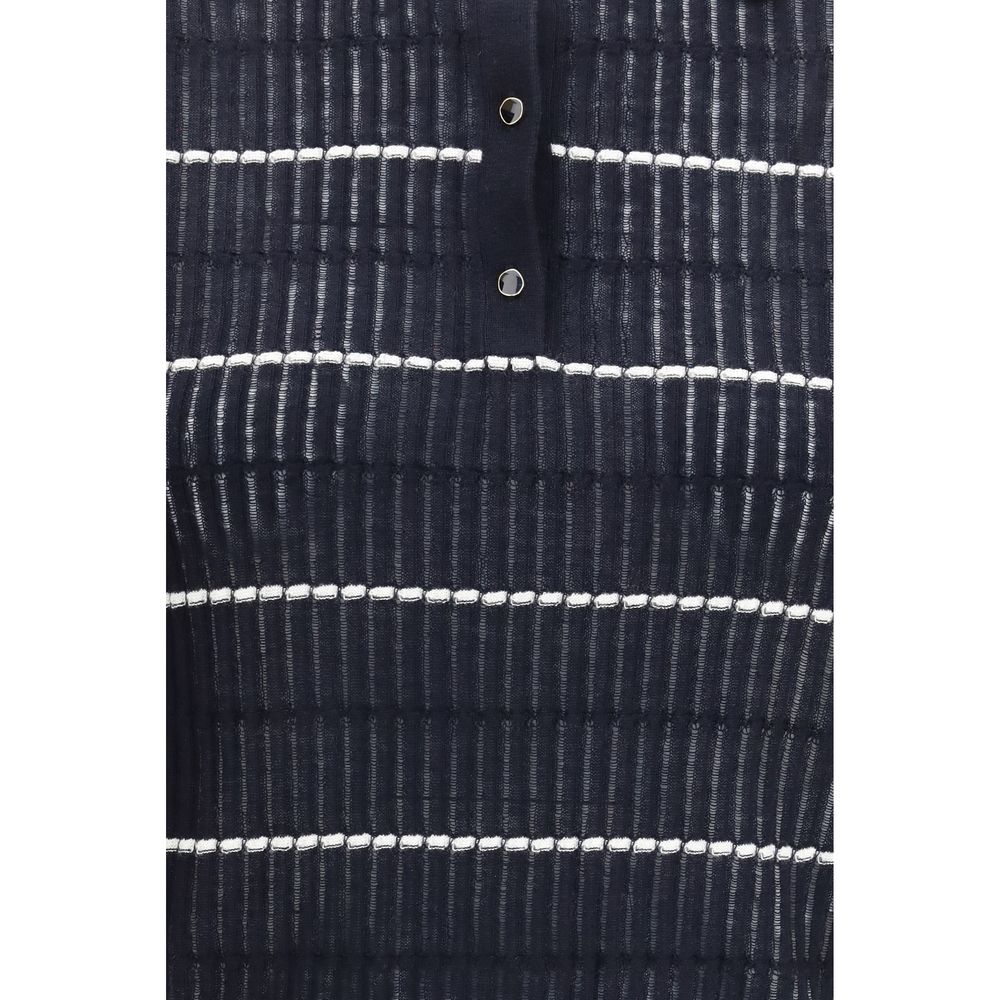Polohemd aus blauer Seide