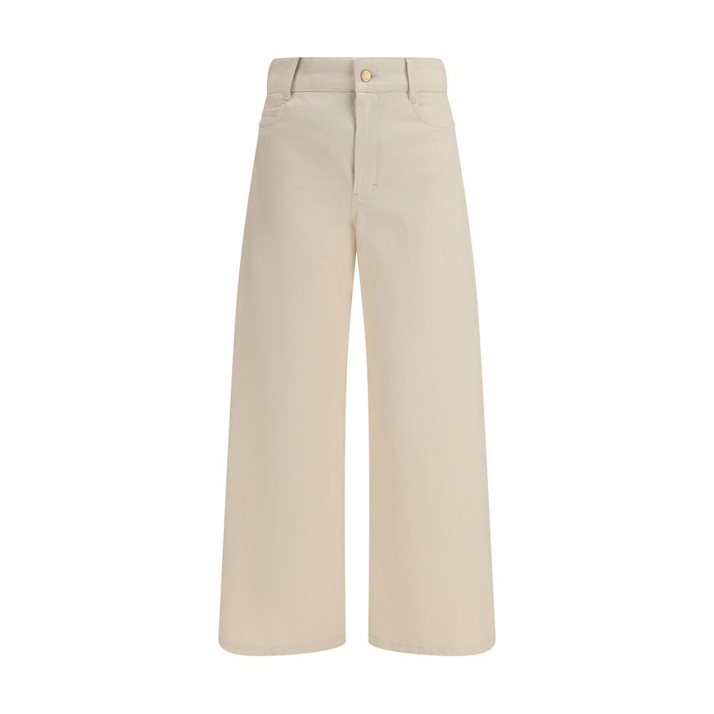 Beige Freizeithose aus Baumwolle
