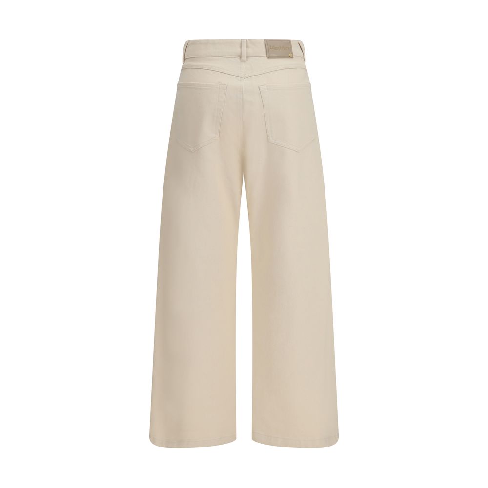 Beige Freizeithose aus Baumwolle