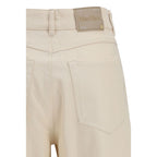 Beige Freizeithose aus Baumwolle