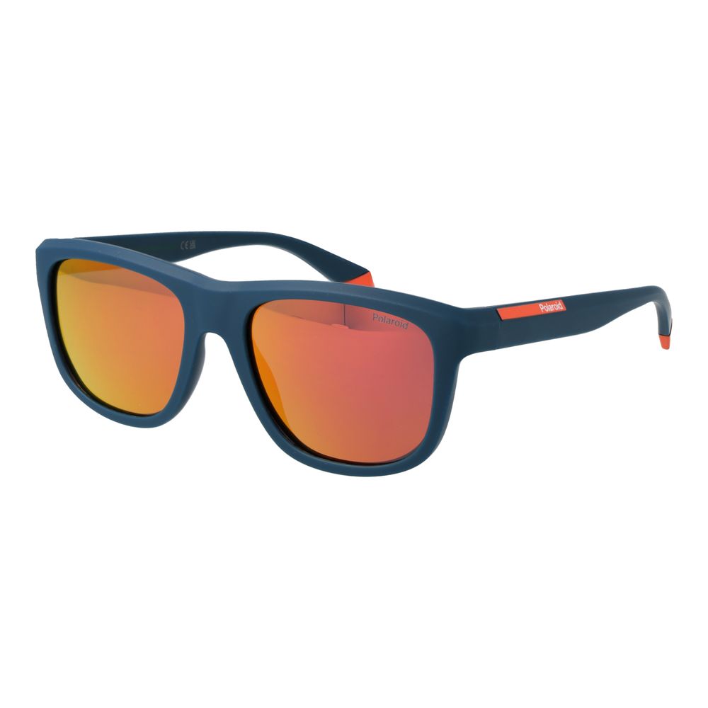 Sonnenbrille aus blauem Kunststoff