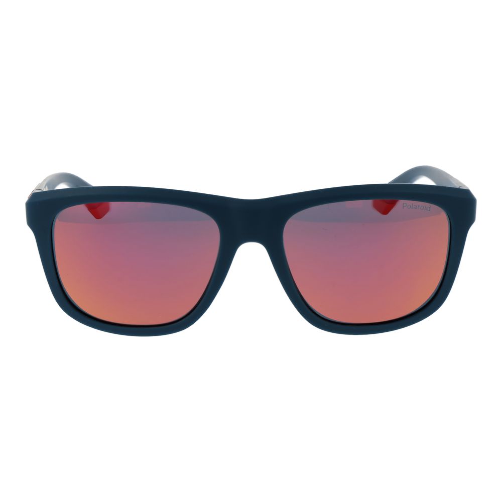 Sonnenbrille aus blauem Kunststoff