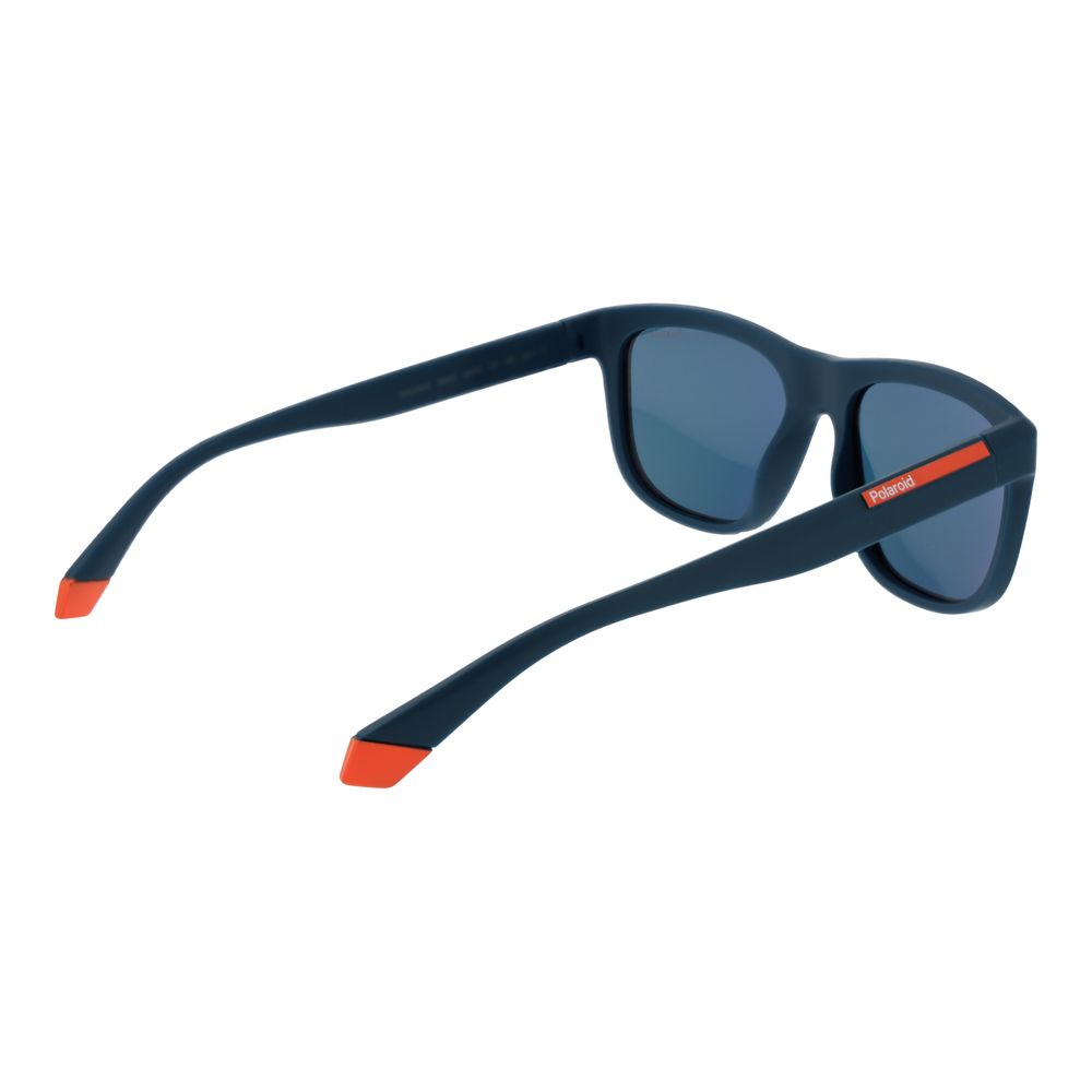 Sonnenbrille aus blauem Kunststoff