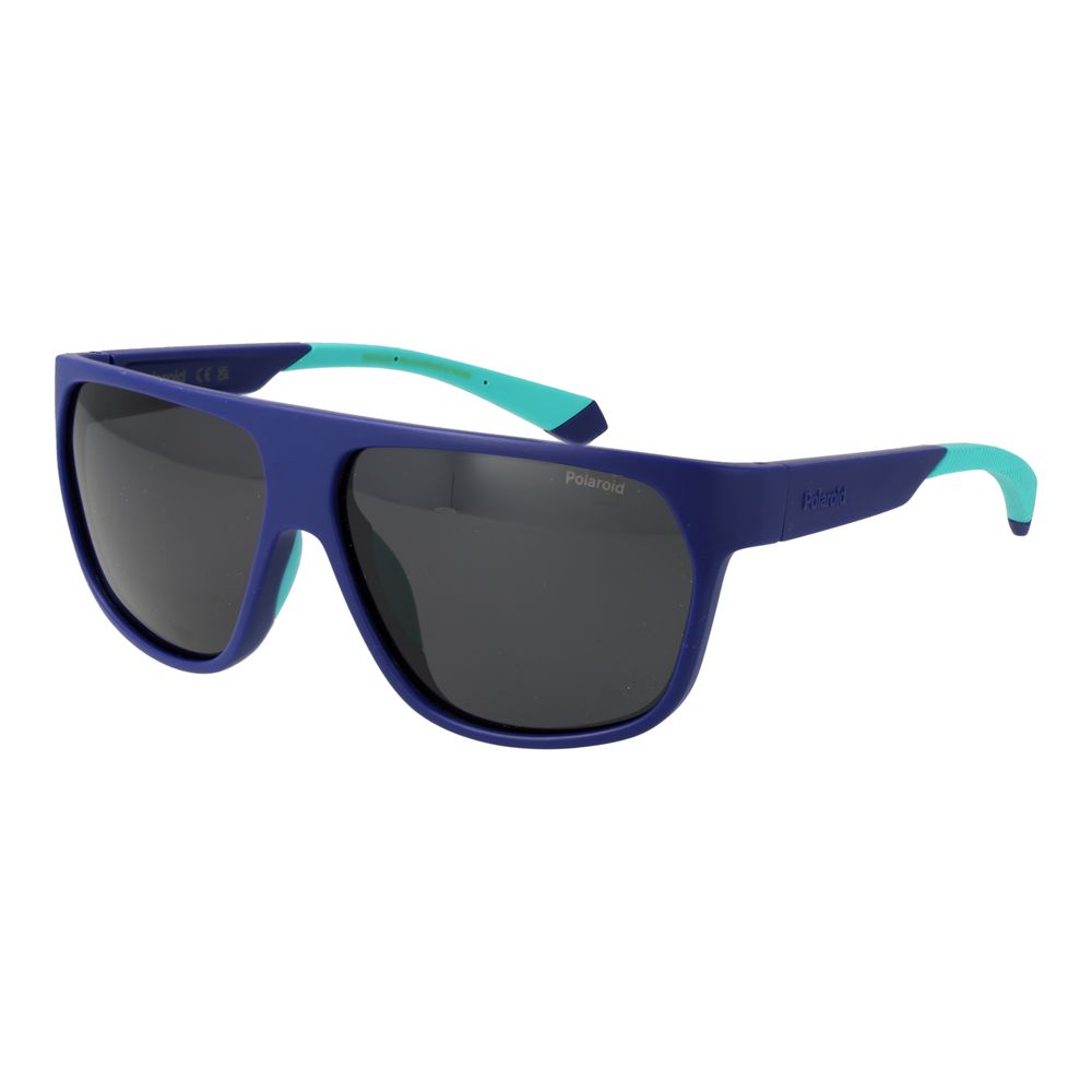 Sonnenbrille aus blauem Kunststoff