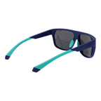 Sonnenbrille aus blauem Kunststoff
