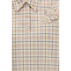 Camicia fantasia in tessuto beige