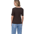 Braunes Langarm-T-Shirt aus Baumwolle