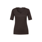 Braunes Langarm-T-Shirt aus Baumwolle
