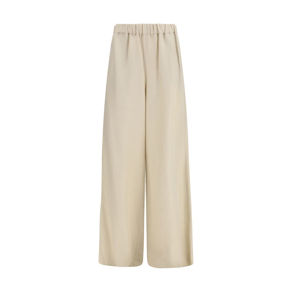 Pantaloni casual in lino beige